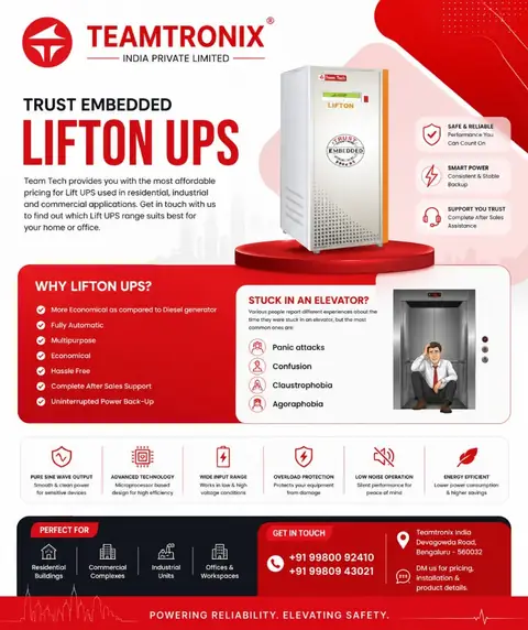 Team Tech Lifton UPS for elevators